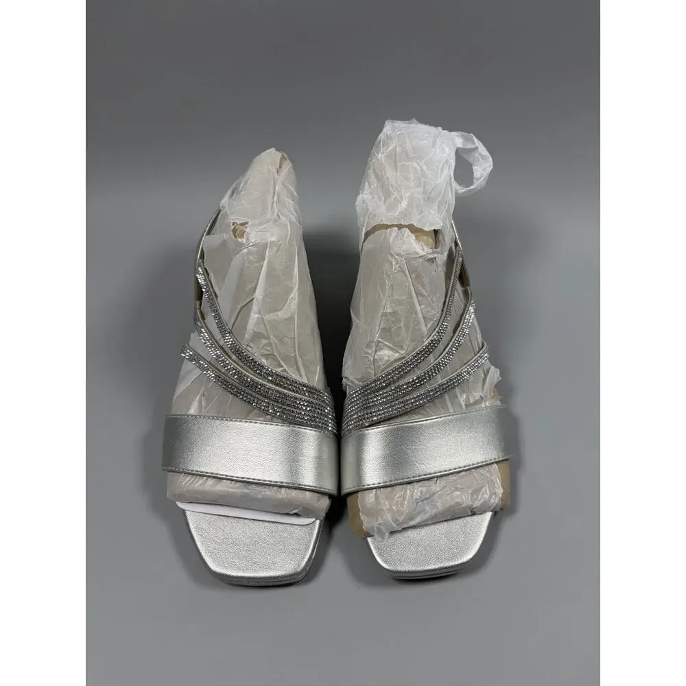 LifeStride Womens Joy Strappy Heeled Sandal Block Heels Silver Size 7.5 - Picture 2 of 7